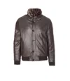 Moorer High Neck Jacket Fur Collar In Brown