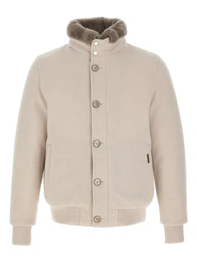 MOORER CLEROS MRW BUTTON-FASTENING BOMBER JACKET