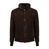 MOORER MOORER CLEROS UR BOMBER JACKET STUFFED WITH GOOSE DOWN AND MADE OF SHEEP SUEDE LEATHER