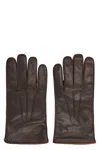 Moorer Clifton Leather Gloves In Brown