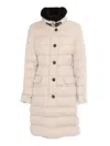 Moorer Vetiver Padded Coat In Beige