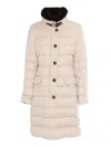 Moorer Vetiver Padded Coat In Beige