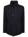 Moorer Layered-detail Padded Jacket In Blue