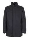 Moorer Skt Arms Jacket With Concealed Hood In Blue