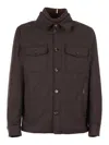 Moorer Classic Brown Button-up Jacket With Structured Collar In Brown