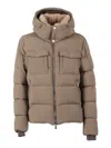 Moorer Cappuccino Nylon Blend Alarick Down Jacket In Brown