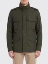 Moorer Olive Solid Mandarin Collar Jacket In Green