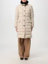 Moorer Vetiver Padded Coat In Beige