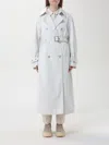 Moorer Double-breasted Trench Coat In Grey