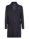 Moorer Coat With Blue Inner Down Jacket In Blue