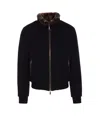 Moorer Padded Fleece Zip-up Jacket With Detachable Faux-fur Collar In Brown