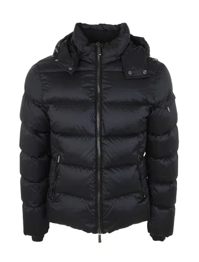 Moorer Midnight Blue Nylon Bret Down Jacket