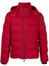 Moorer Detachable-hood Padded Jacket In Red