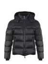 Moorer Brett Quilted Down Jacket With Stand-up Hood In Black