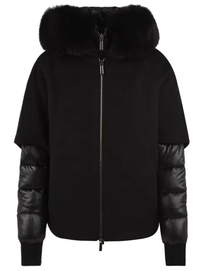 Moorer Pegaso-cwr Hooded Down Jacket In Black