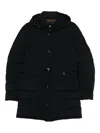 Moorer Tailored Blue Coat With Quilted Design In Black