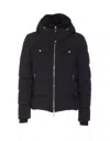 Moorer Padded Hooded Jacket Chest Pockets In Black