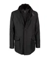 Moorer High Collar Jacket Front Pockets In Black