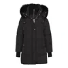 Moorer Padded Parka With Hood And Ribbed Cuffs In Black
