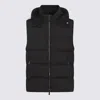 Moorer Padded Sleeveless Hooded Front Pockets Jackets In Black