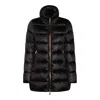 Moorer Long Quilted Down Jacket With High Collar In Black