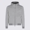 Moorer Hooded Down Jacket Zipper Pockets In Gray