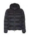 Moorer Quilted Hooded Jacket Removable Hood In Blue