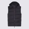 Moorer Padded Sleeveless Hooded Front Pockets Jackets In Black