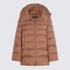 Moorer Puffer Jackets With Hood And Pockets In Brown