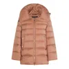 Moorer Puffer Jackets With Hood And Pockets In Brown