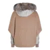 Moorer Beige Wool Down Jacket In Brown