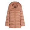 Moorer Puffer Jackets With Hood And Pockets In Brown