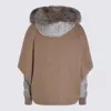 Moorer Beige Wool Down Jacket In Gray