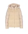 Moorer High Neck Hooded Padded Jacket In Gray