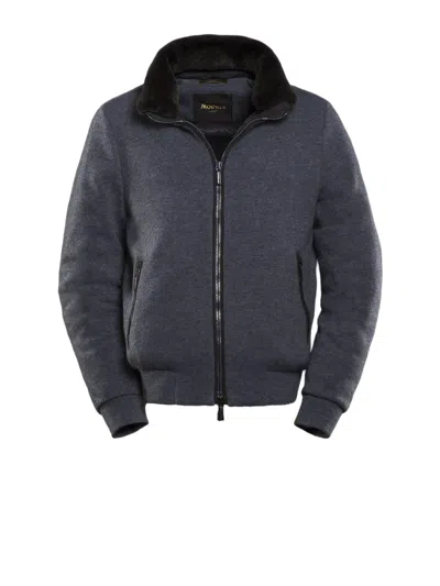 Moorer Long-sleeved Bomber Jacket In Gray