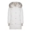 Moorer Down Jackets Fur Trim Hood In White
