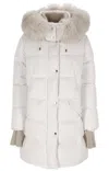 Moorer Quilted Jacket With Removable Fur Hood In White