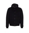 Moorer Hooded Padded Jacket With Removable Hood In Blue