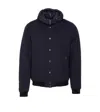 Moorer Padded Jacket With Removable Hood And Zip Pockets In Blue
