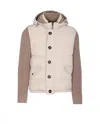 Moorer Quilted Jacket Hood Knitted Sleeves