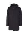 Moorer Long Padded Hooded Jacket With Adjustable Cuffs In Black
