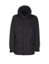 Moorer Quilted Hooded Jacket Removable Hood In Black