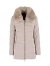 Moorer Dorado Fur Os Quilted Hazelnut Down Jacket In Neutral