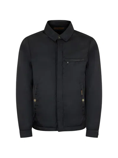 Moorer Collared Zip Pocket Jacket In Black