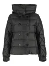 Moorer Collina Hooded Short Down Jacket In Black