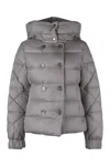 Moorer Collina Hooded Short Down Jacket In Grey