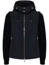 Moorer Puffer Jackets With Hood And Side Pockets In Blue
