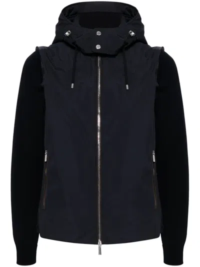 Moorer Contrasting Hooded Jacket In Blue