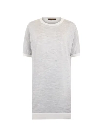 Moorer Contrasting-trim T-shirt In Gray
