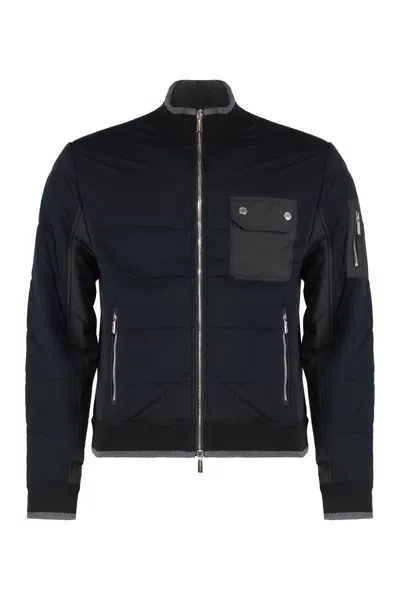 Moorer Quilted Panelled Zip-up Jacket In Multi
